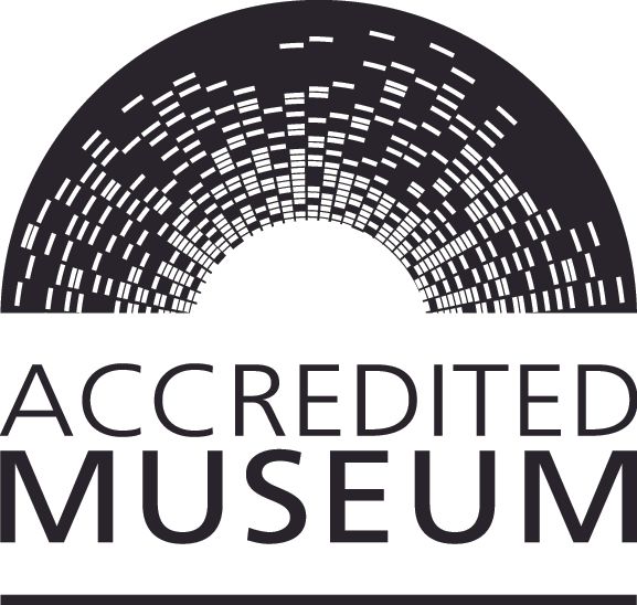 A black and white logo for the accredited museum