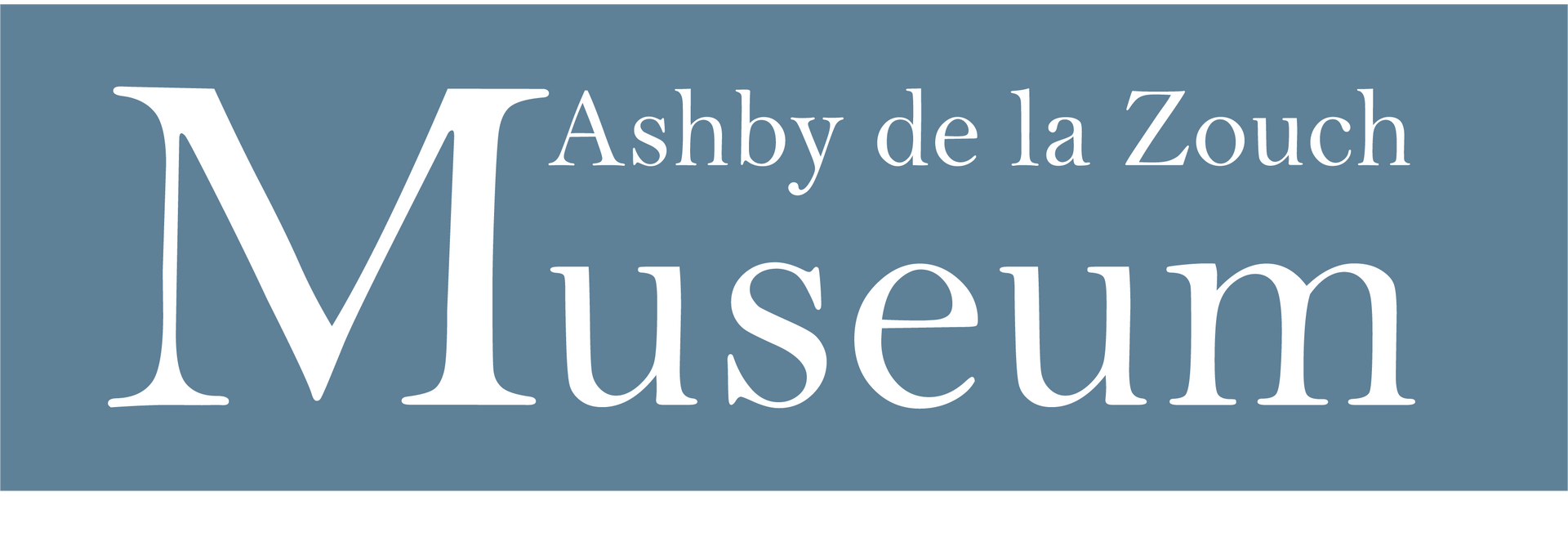 Ashby de la zouch museum logo on a blue background