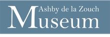 Ashby de la zouch museum logo on a blue background