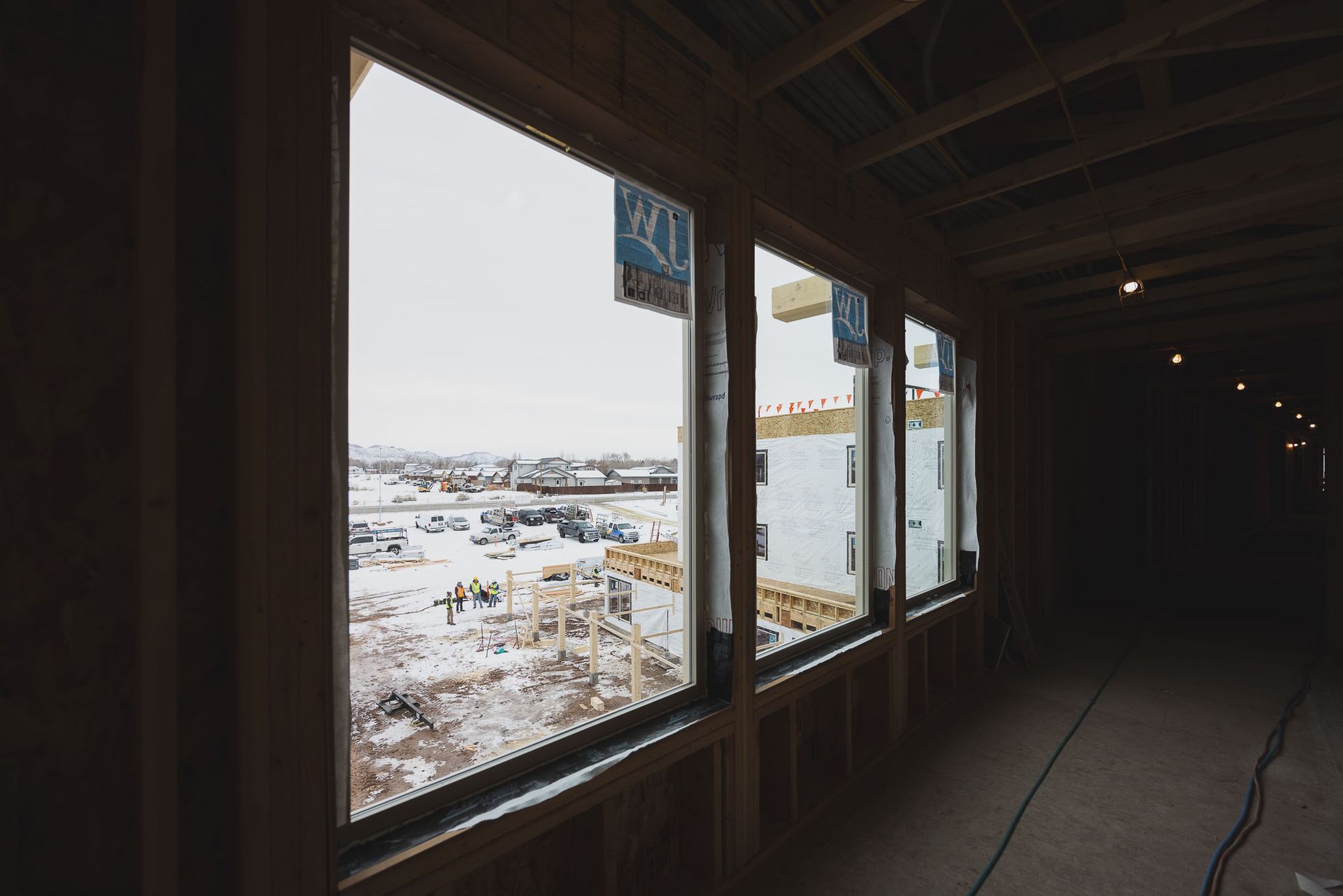 Sun Glass work truck in front of construction site