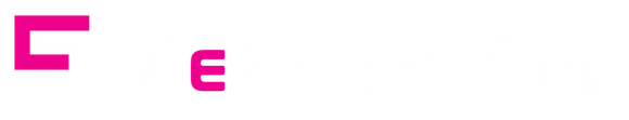 Magenta stylized “G” and “E” letterforms on a white background