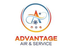 a logo for advantage air and service with an a and snowflakes
