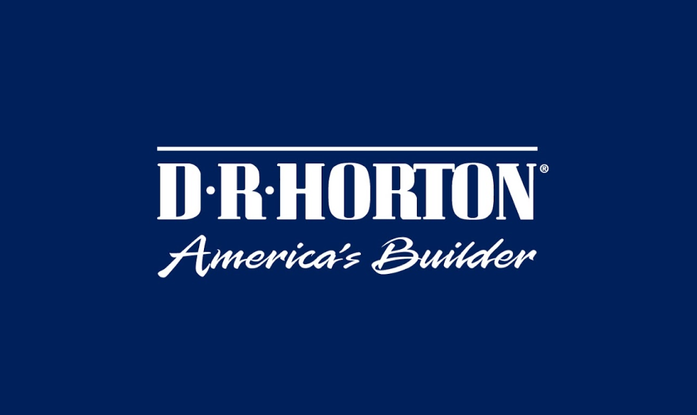 The dr. horton america 's builder logo is on a blue background.