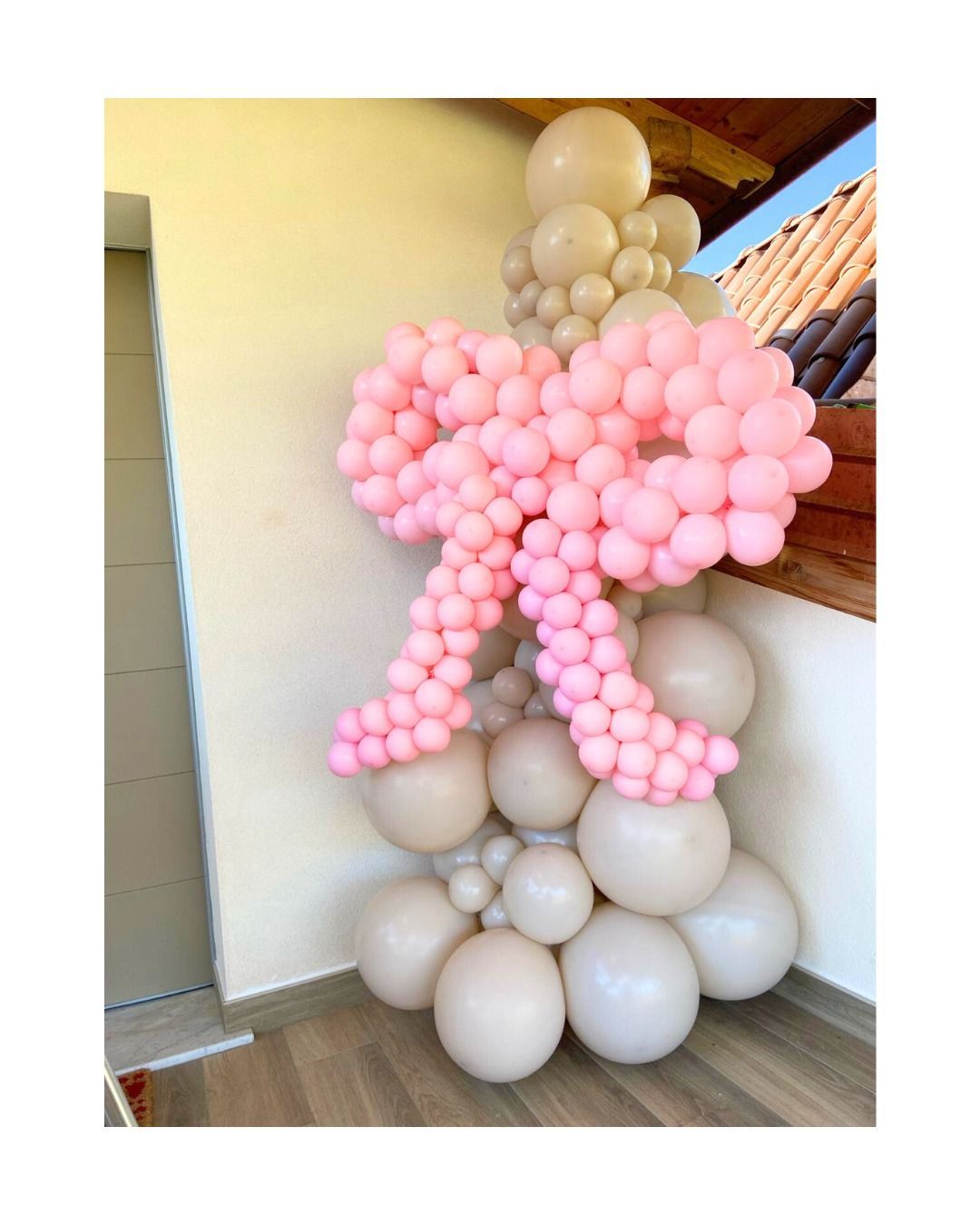 ballon art rosa e bianco