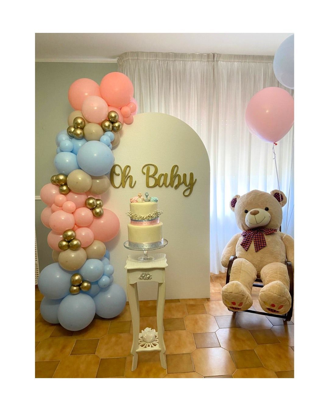 ballon art rosa e celeste