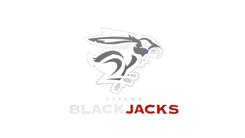 A logo for the ottawa black jacks is shown on a white background.