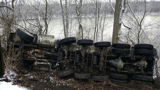 Truck Rollover Accident — Cincinnati, OH — Bevis Towing
