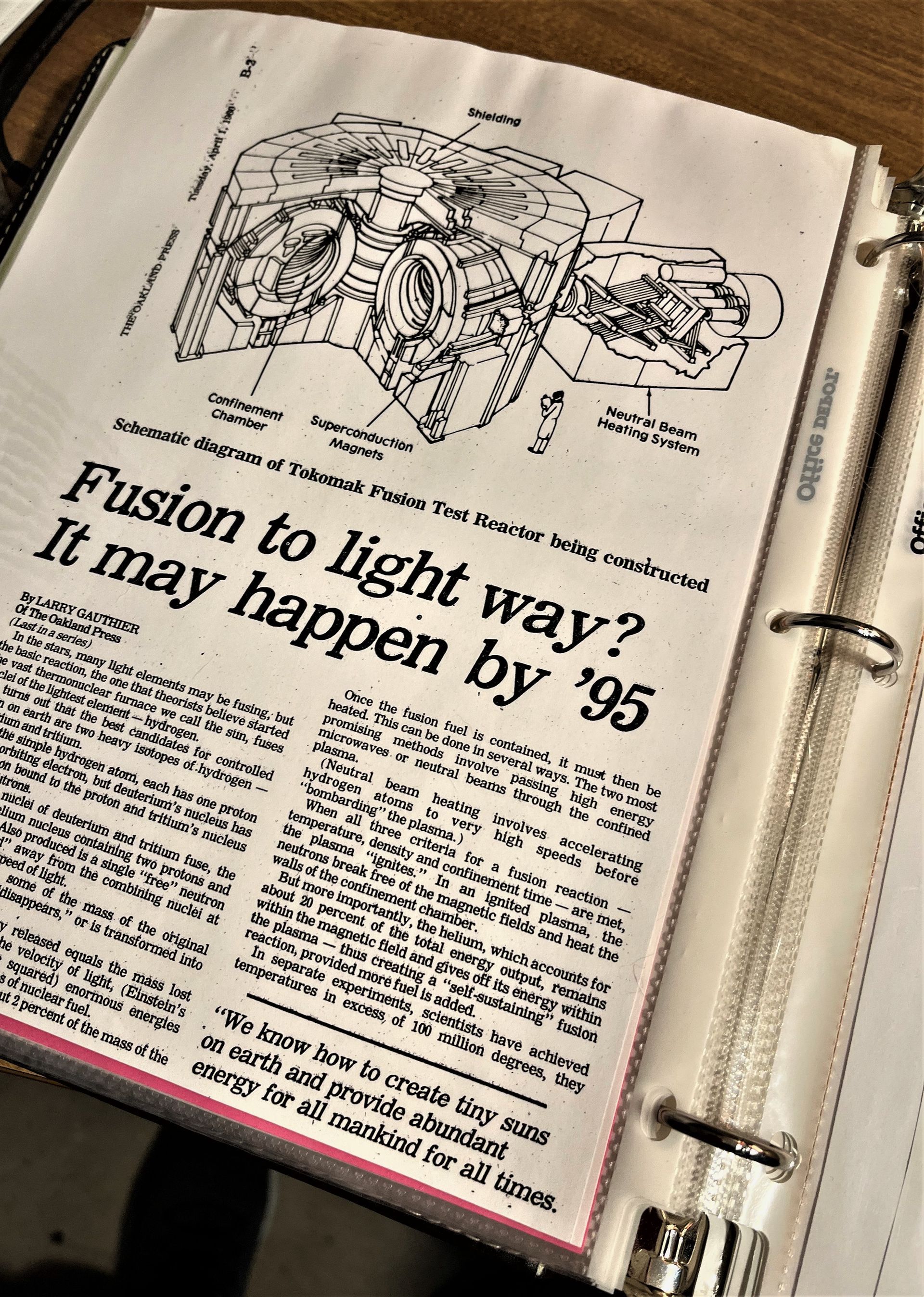 A book is open to a page that says fusion to light way