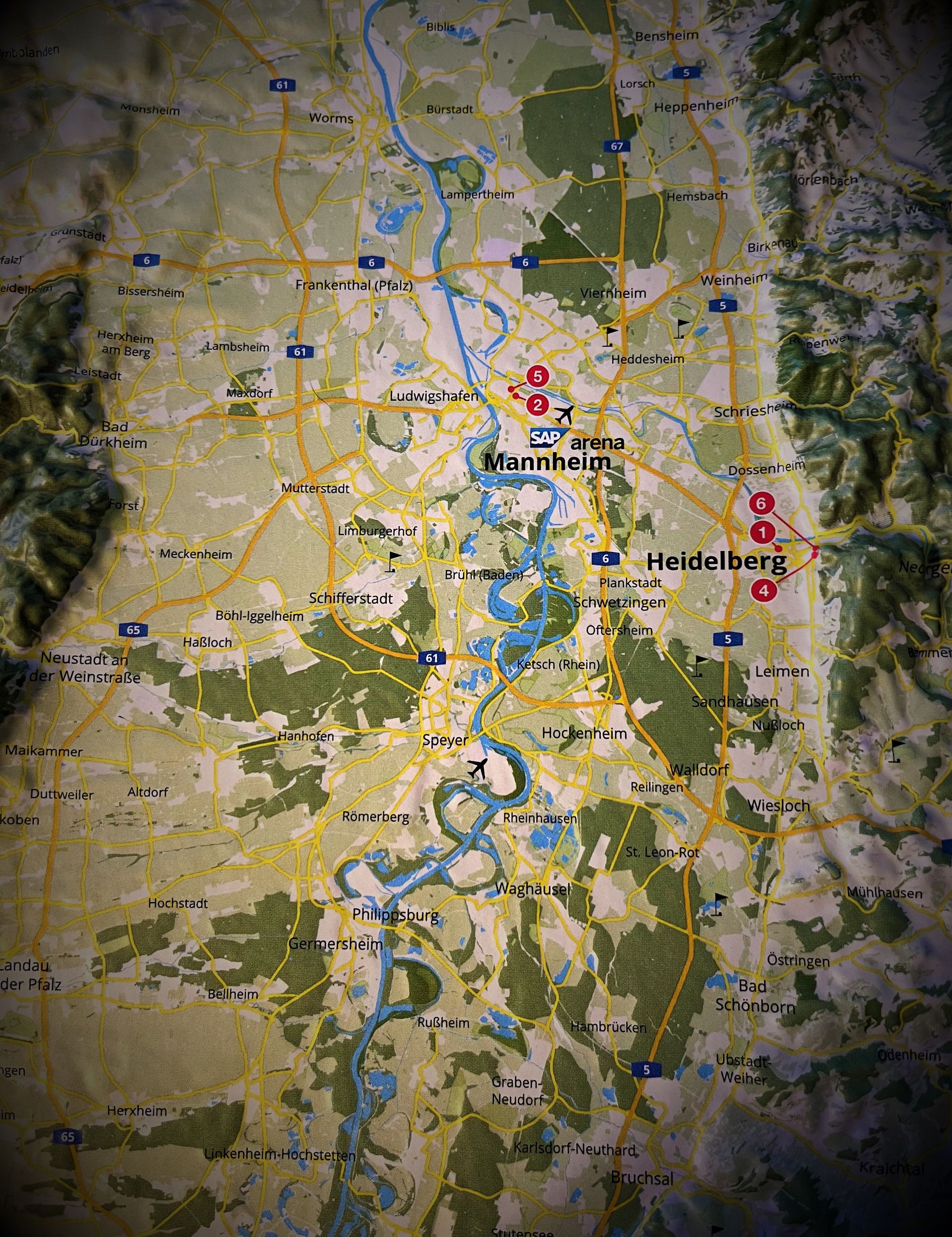 A map of heidelberg and the surrounding area