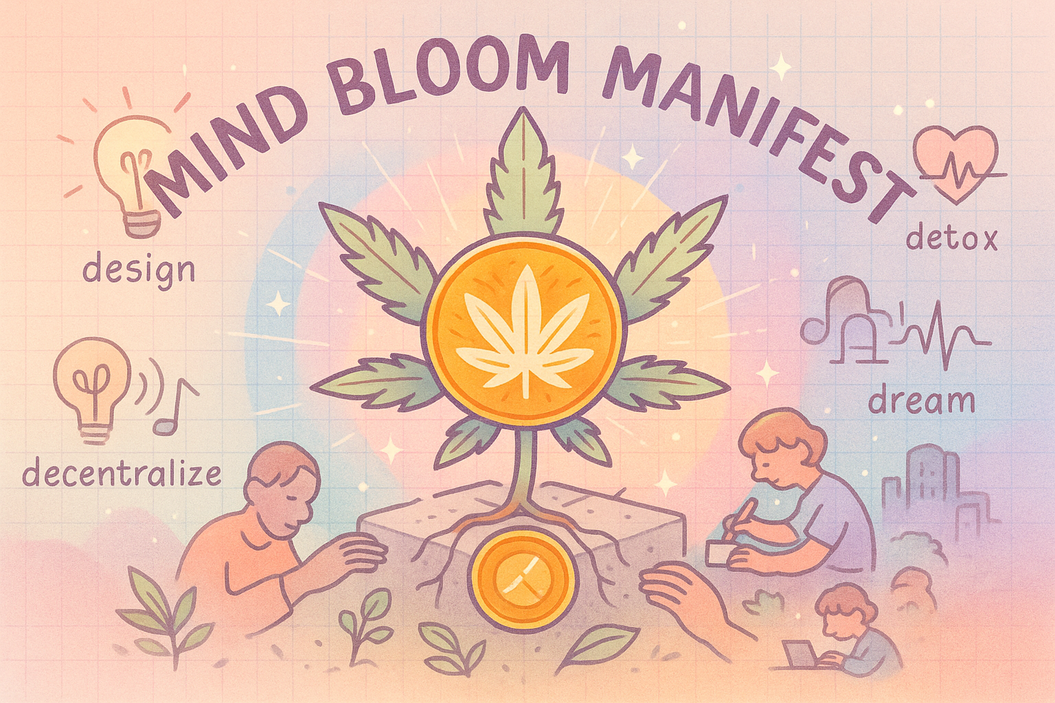 Mind Bloom Manifest image successfully created — pastel, nurturing, and fully aligned with the artist growth journal theme.