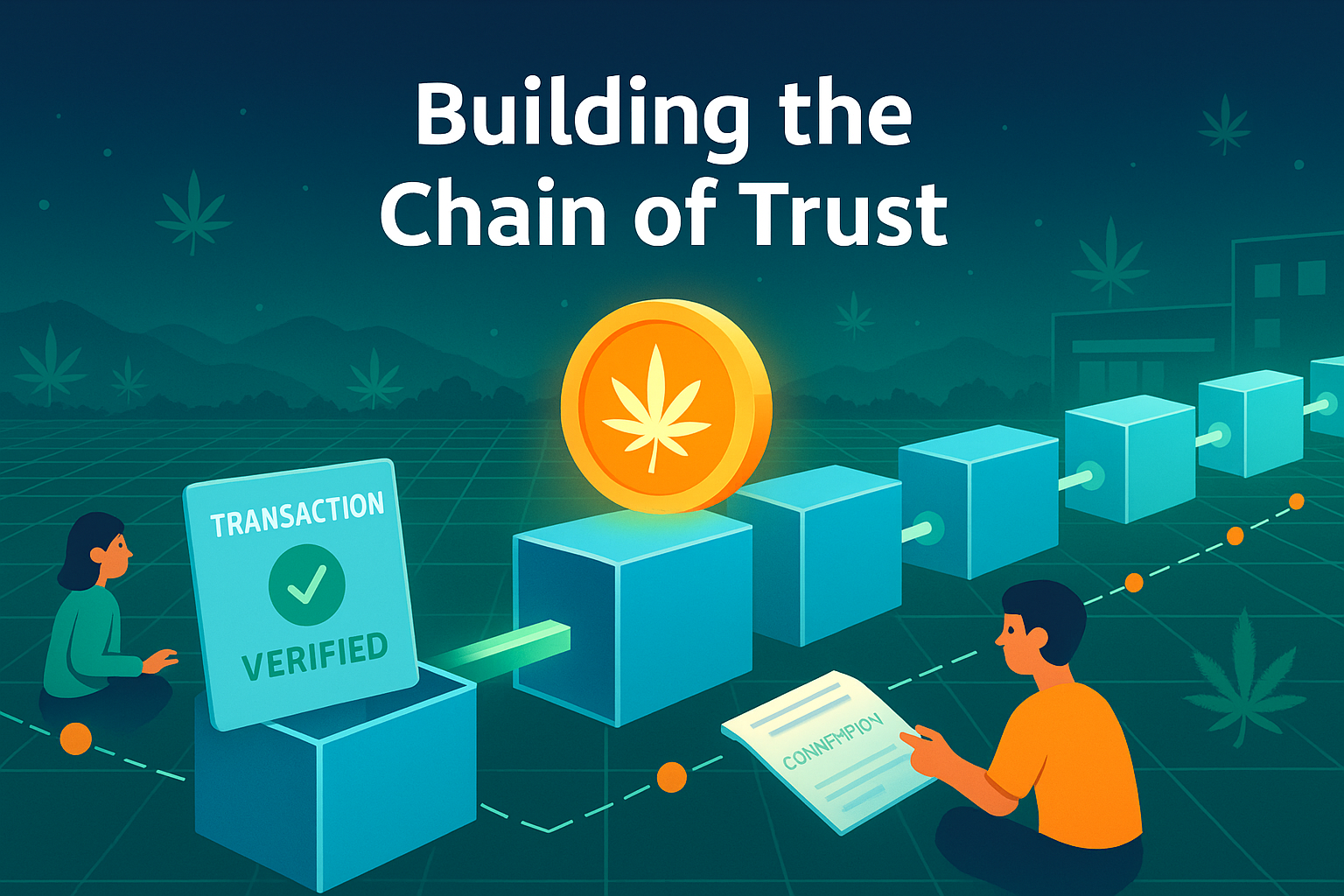  Validator avatars adding new blocks to chain as transactions fly into blockchain system