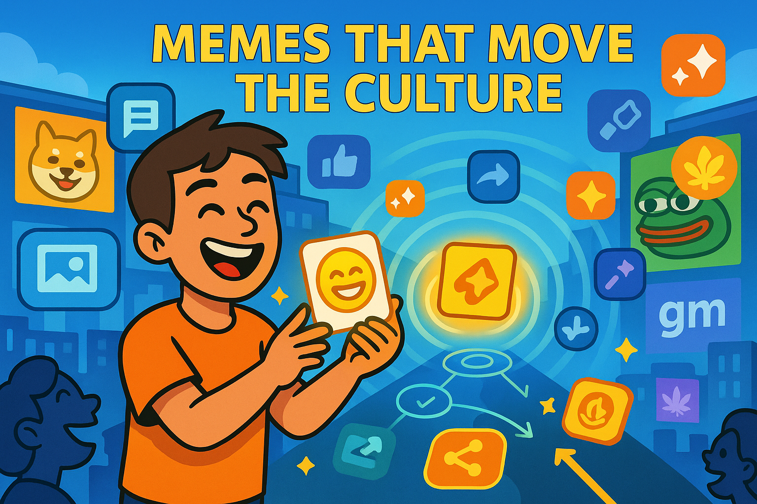 Weedcoin meme post creating ripple effects across the digital ecosystem, driving engagement and connection