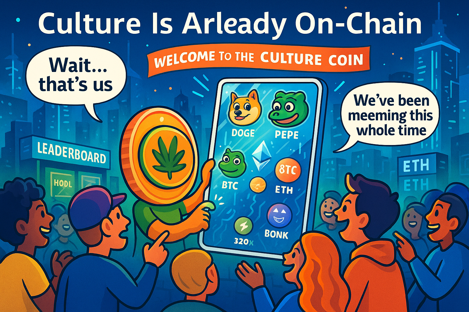 Weedcoin avatar showing other chain holders a cultural mirror reflecting their meme roots