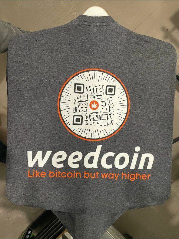 Weedcoin OG Charcoal Tee – “Like Bitcoin but Way Higher”