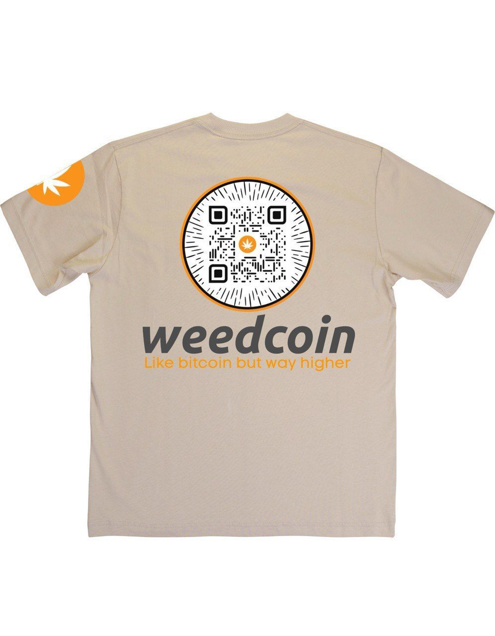 Weedcoin OG Beige Tee – “Like Bitcoin but Way Higher”