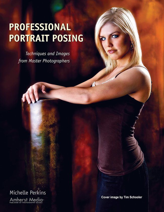 A book titled professional portrait posing by michelle perkins