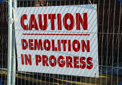 Sign writing - Coventry, Birmingham - HB Graphics - demolition sign