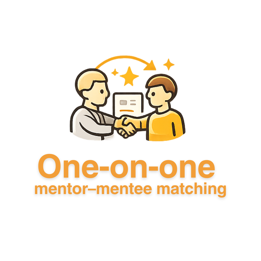 One-on-one mentor-mentee matching
