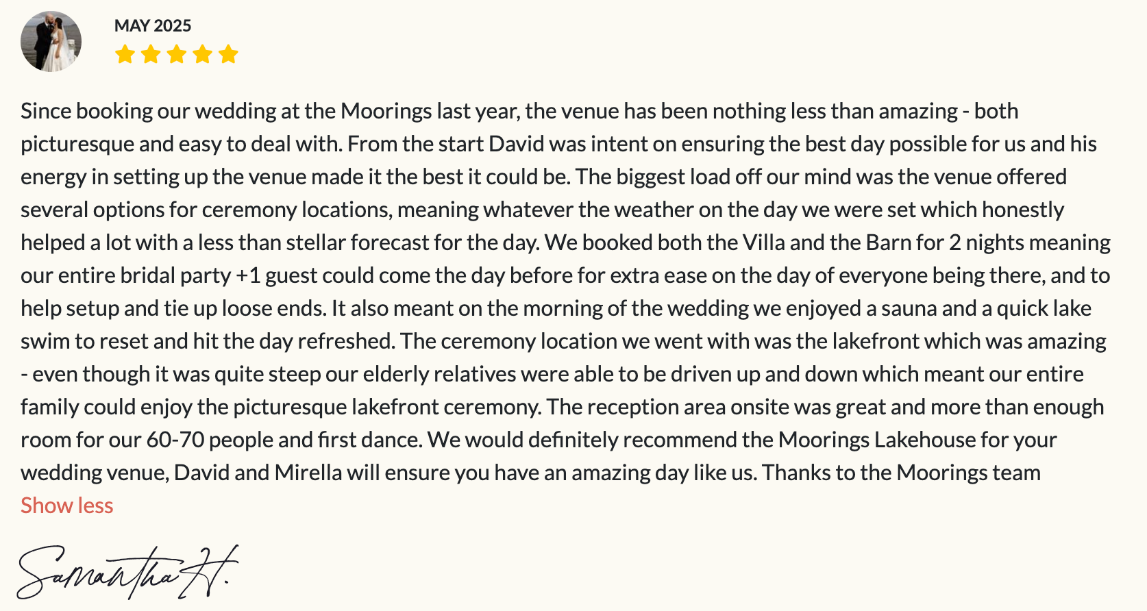 A screenshot of a review on a website.