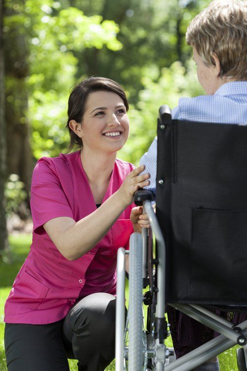 In-Home Care Services — Caregiver with Old Woman in Tulare, CA