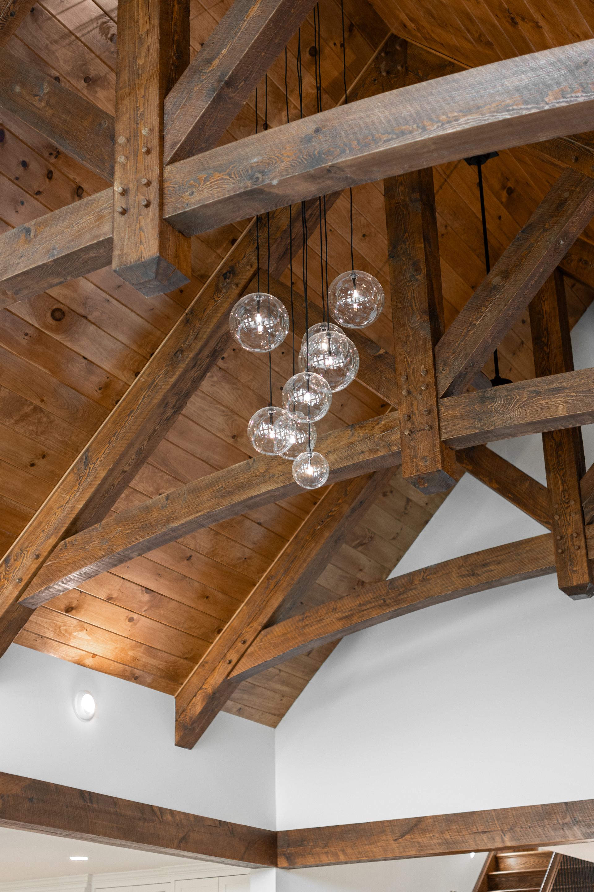 Custom timber frame home in State College, PA. Local Amish custom home builder