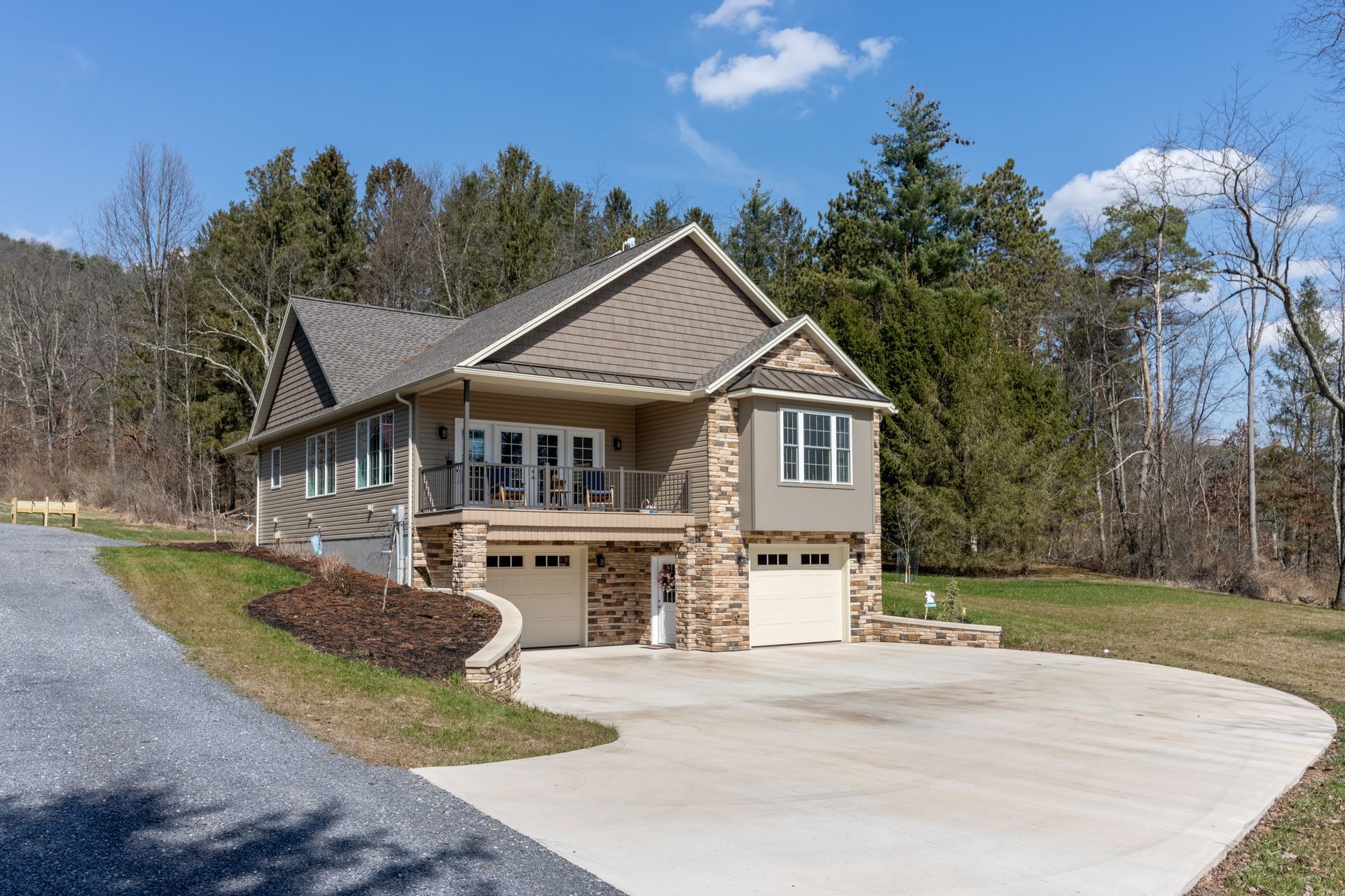 custom home with second level balcony State College, PA