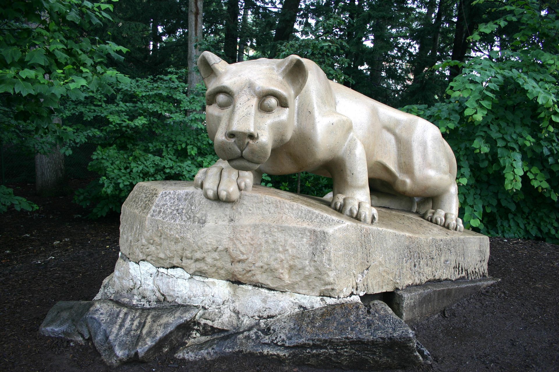 Penn State Nittany Lion statue on campus State College, PA