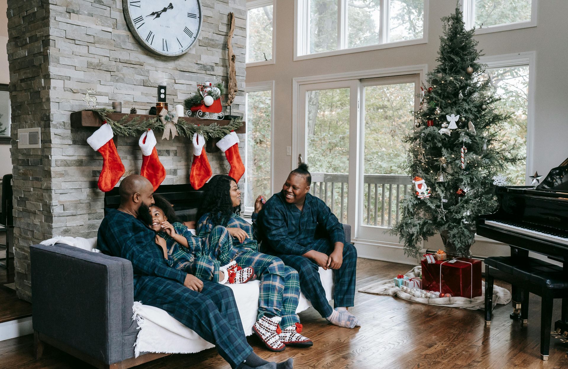 Family gathered for Christmas custom Amish build home State College , PA