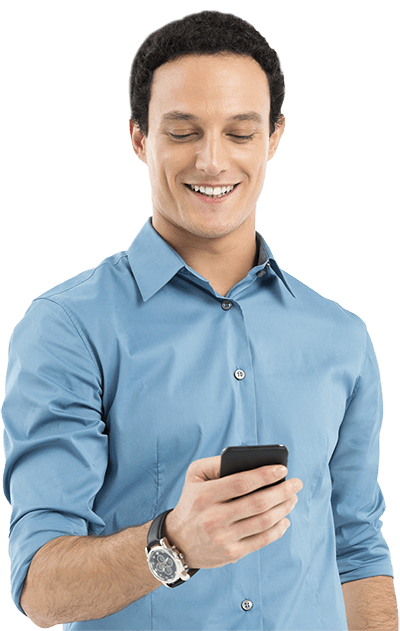 Smiling Man Looking At His Phone