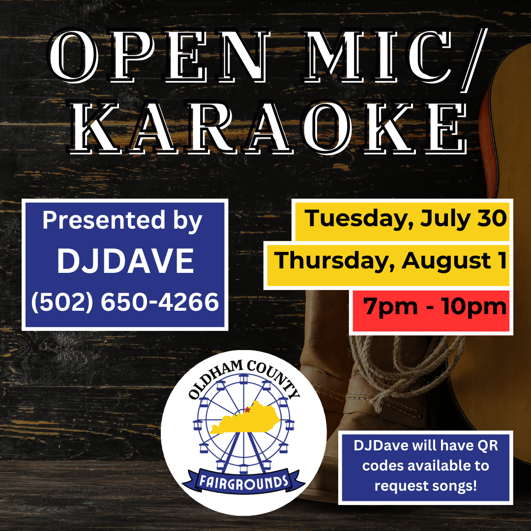 An advertisement for an open mic / karaoke presented by djdave