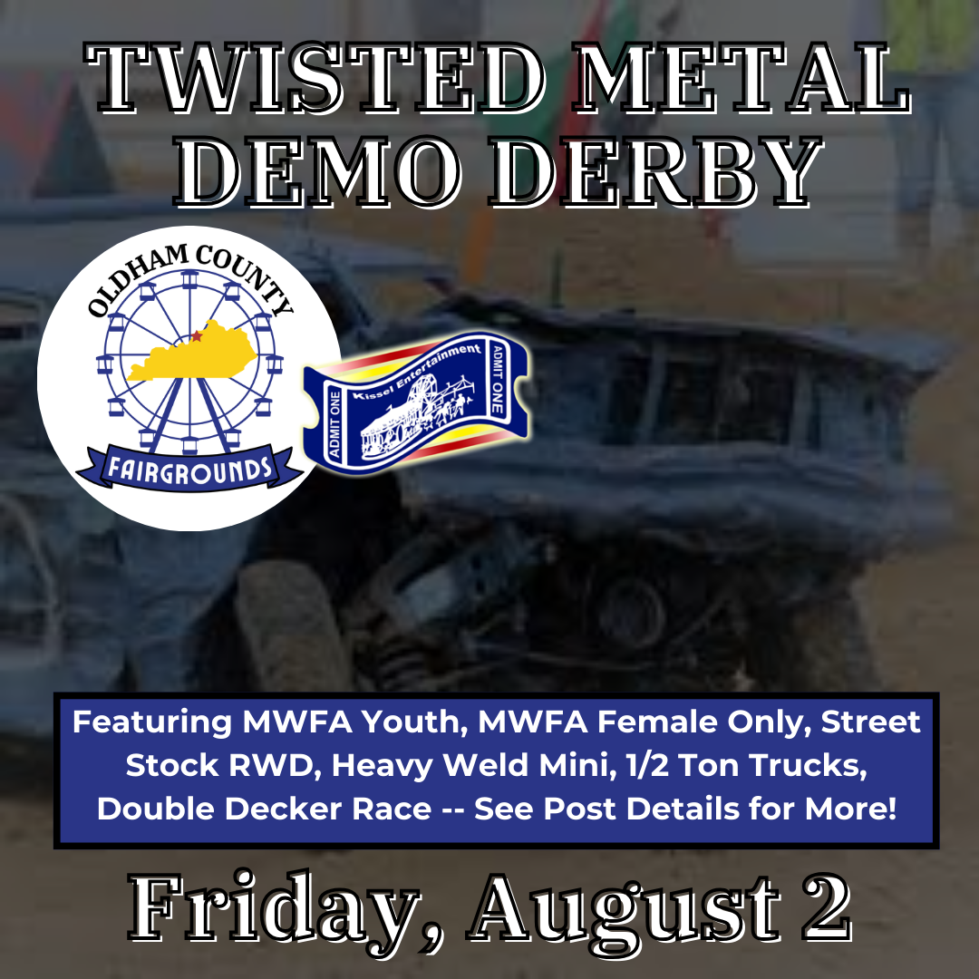 A poster for a young n wreckless promotions small car demo derby.