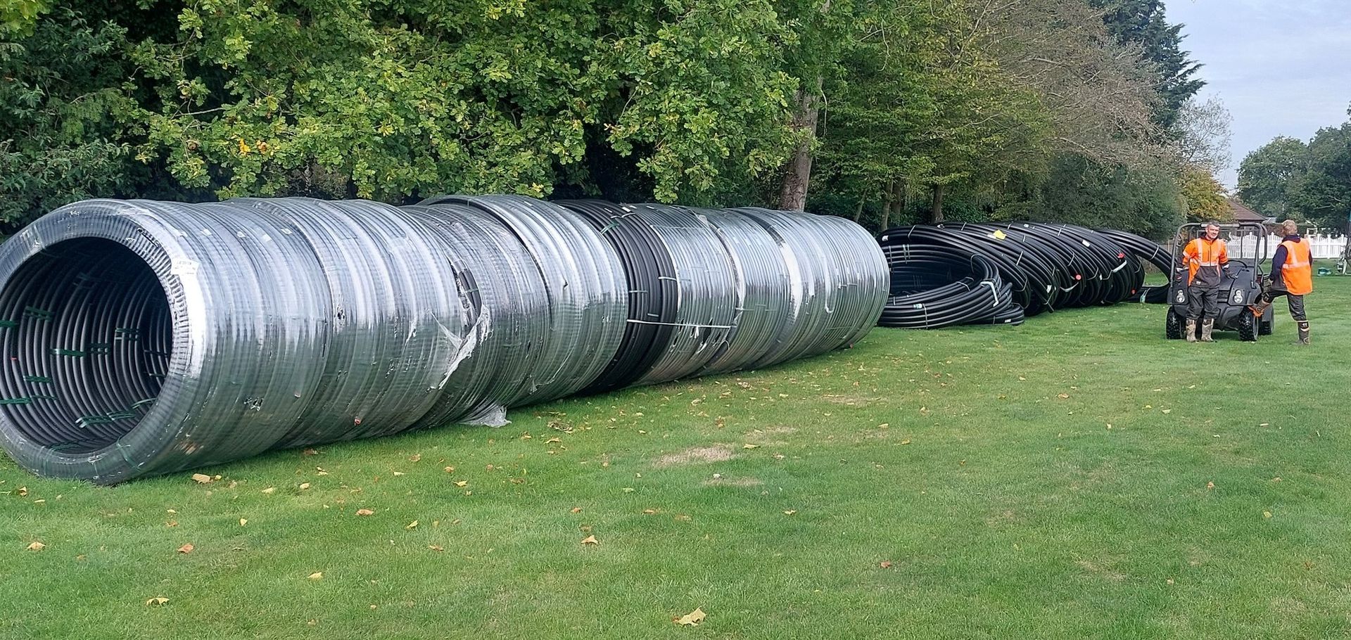 coils of pipe stored