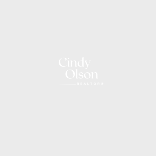 Cindy Olson, Realtor logo with white text on a gray background.