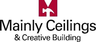 Logo for "Mainly Ceilings & Creative Building" with a red "M" containing a white hammer.