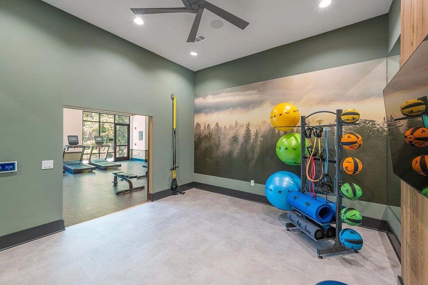 Fitness center at Populus Westside in Atlanta, GA.