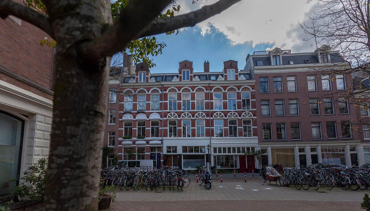 Frontal shot Building at Blasiusstraat Amsterdam