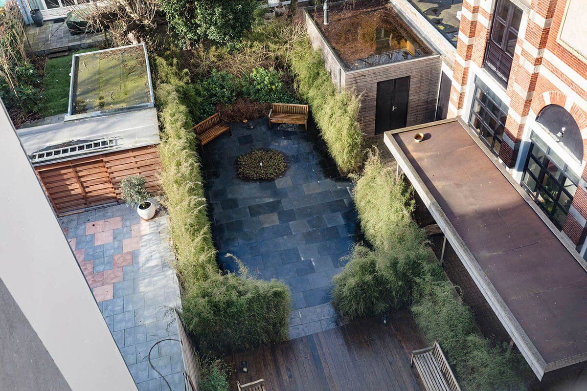 Interior garden at overtoom apartments