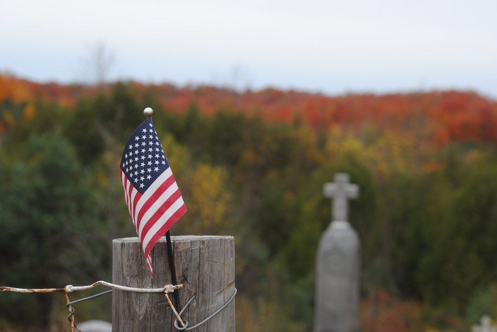 The United States Flag next to a fallen hero
