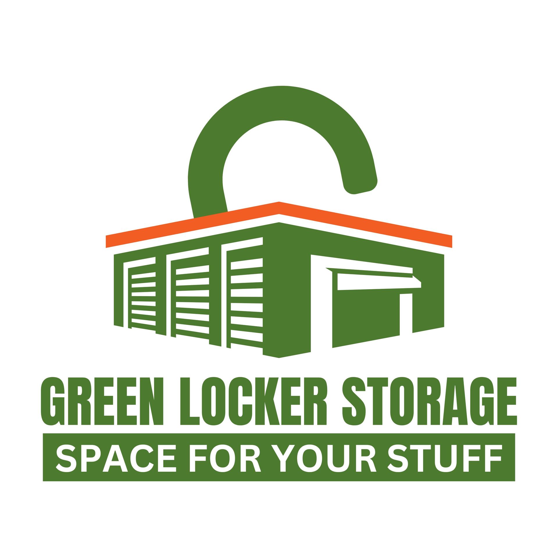 The logo for green locker storage space for your stuff.