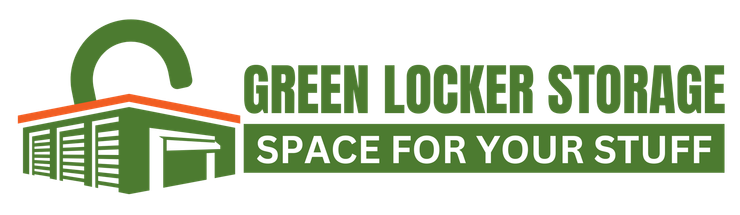 The logo for green locker storage space for your stuff