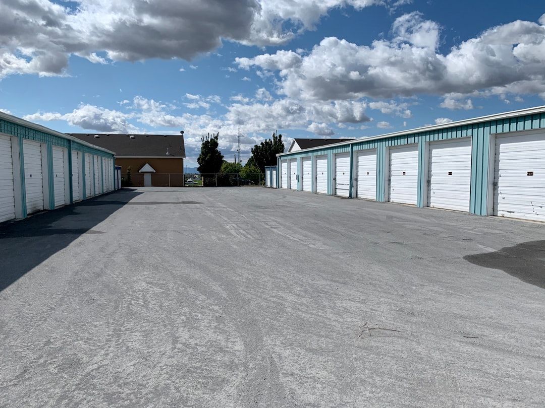 Clean, organized storage unit with light.