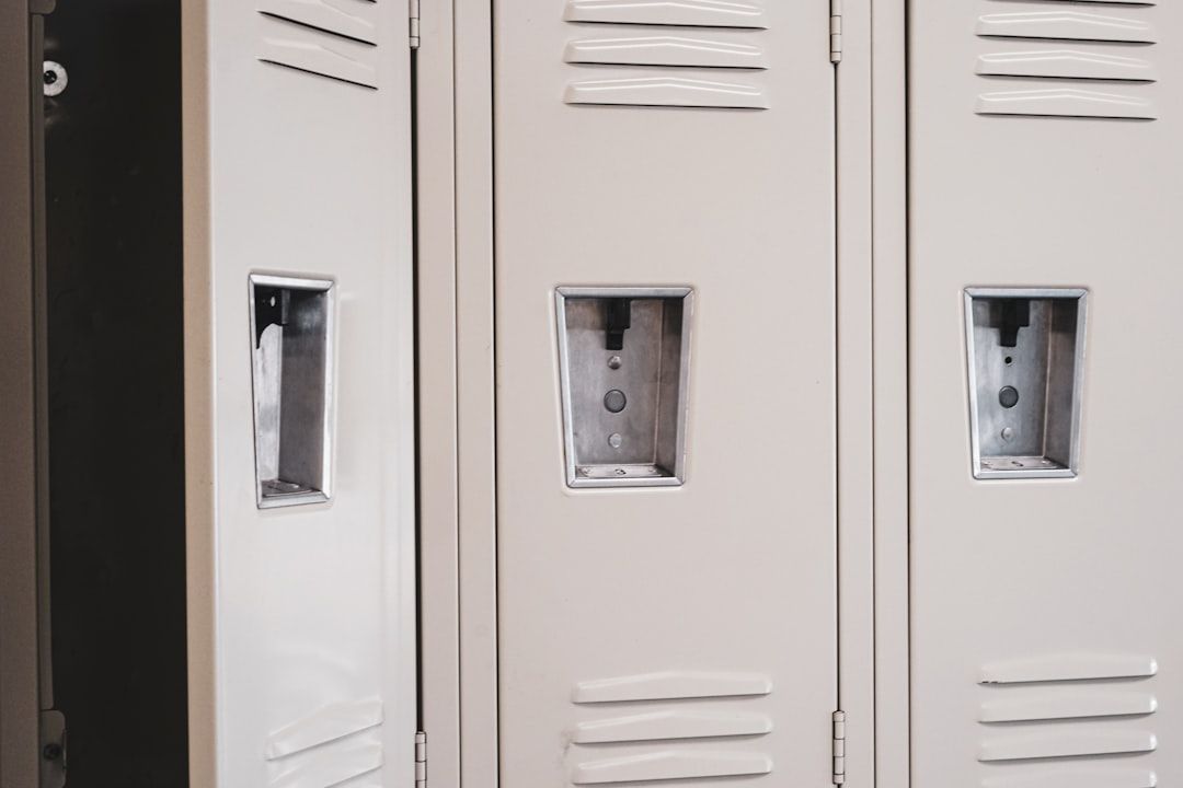 College students' packed boxes in storage.