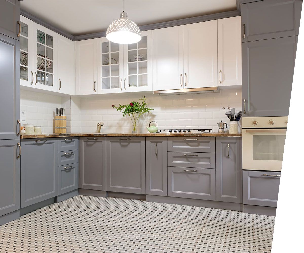 modern white wooden kitchen interior