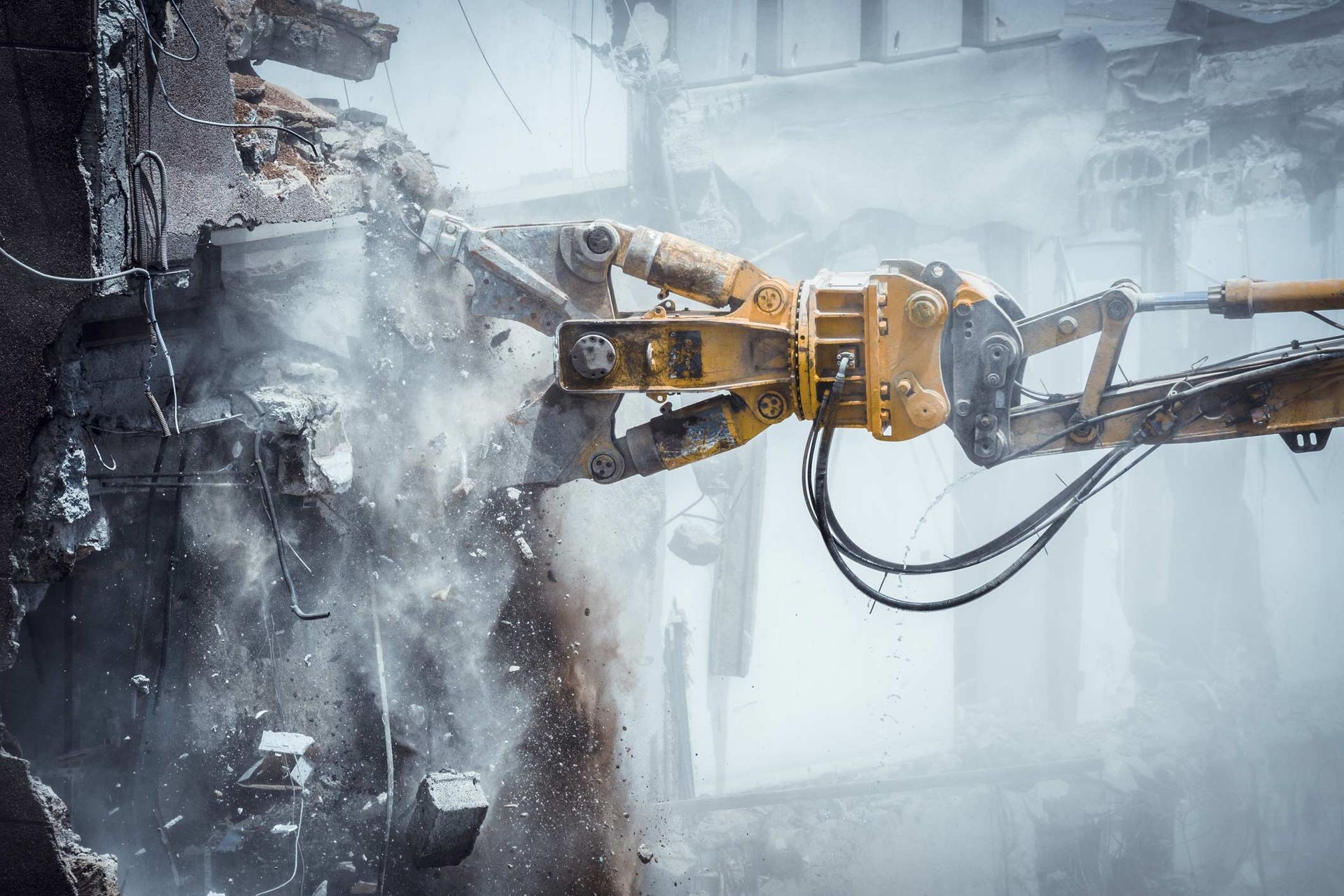 Mechanical Digger Demolishing Building — Sydney, NSW — APC Rubbish Removal