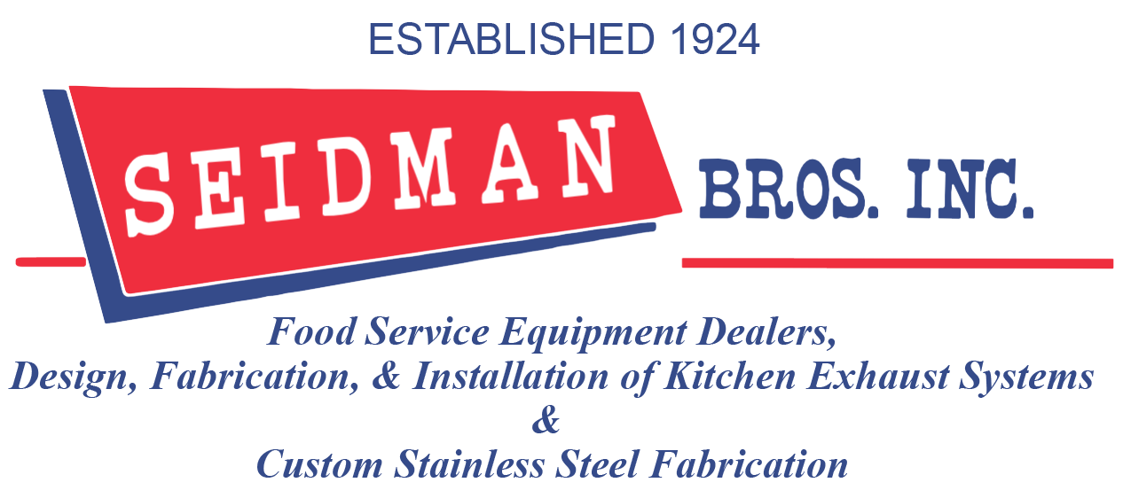 A red and blue logo for seidman bros