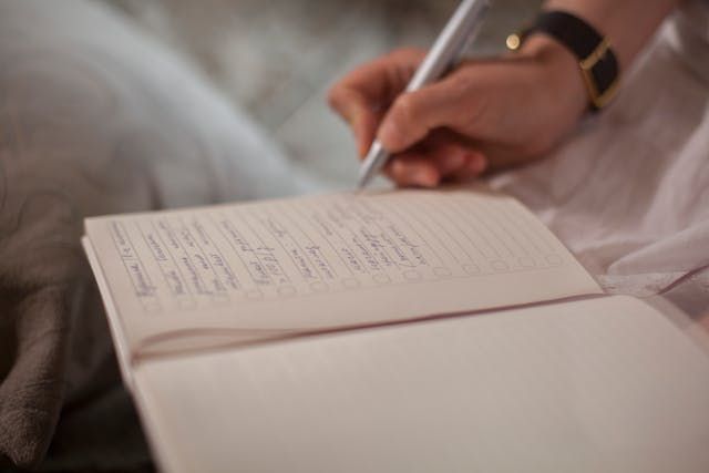Handwritten journal entry creates a thoughtful and personal moment for Roanoke, VA funeral services