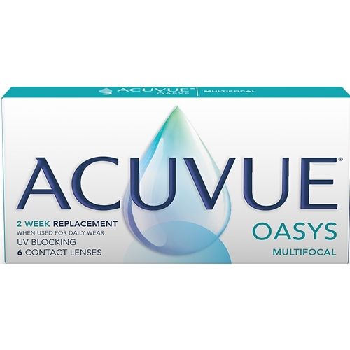 A box of acuvue oasys multifocal contact lenses