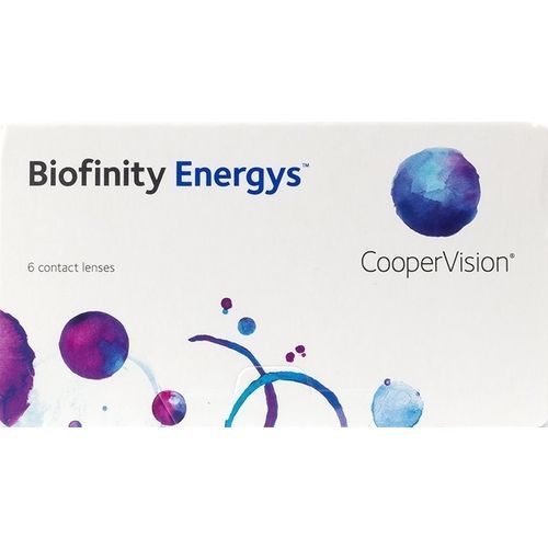 A box of biofinity energys contact lenses by coopervision.