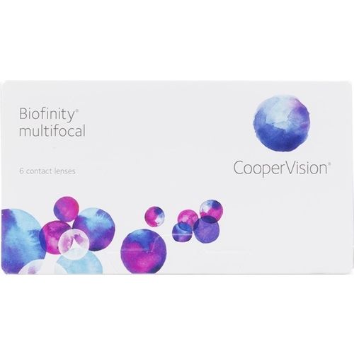 A box of biofinity multifocal contact lenses.