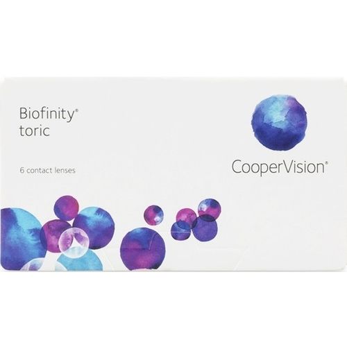 A box of biofinity toric contact lenses from coopervision.